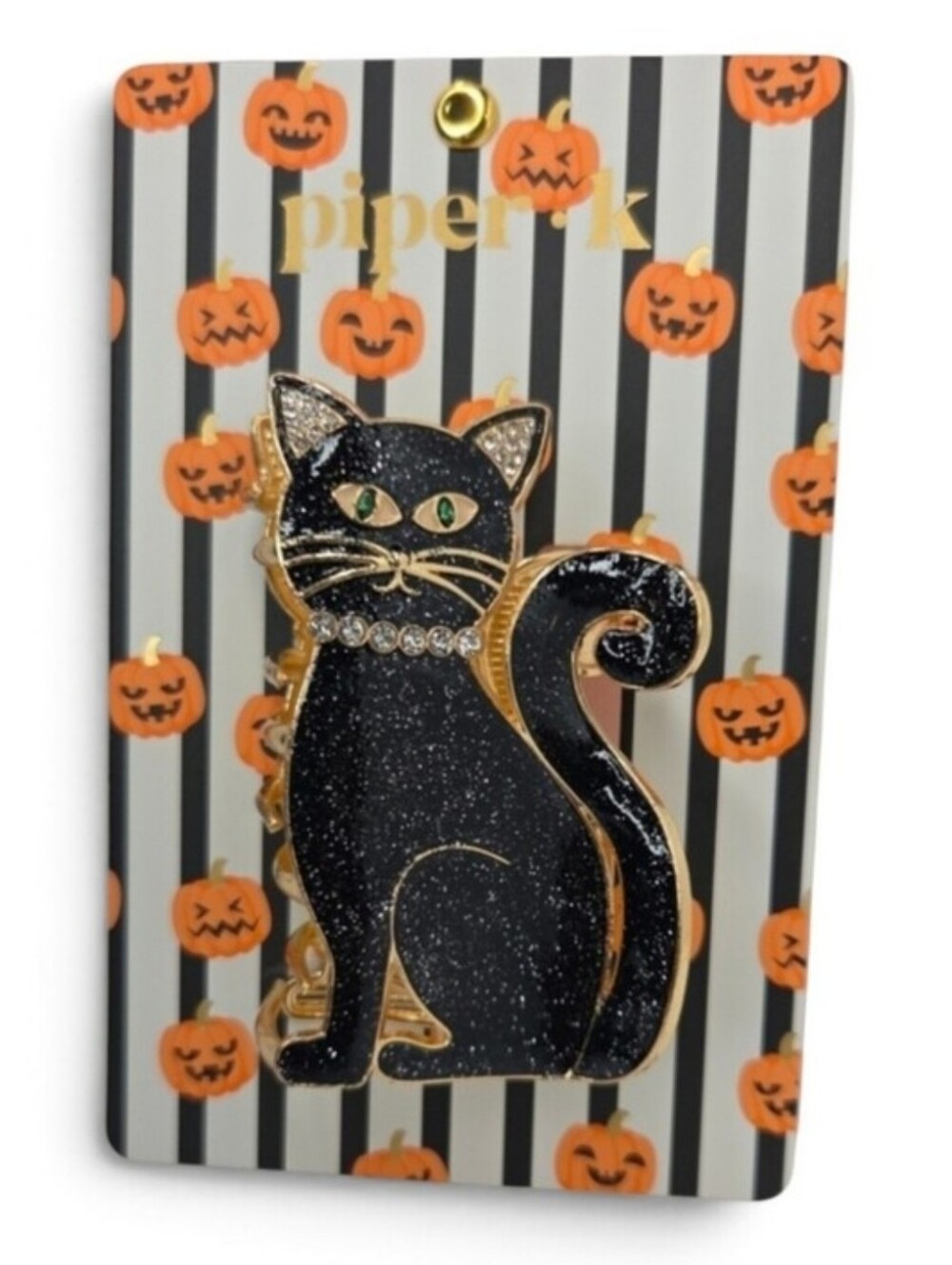 👉✨️Piper K  Black Glitter Cat Hair Claw Clip